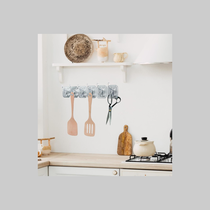 Ganchos adhesivos transparentes x 4