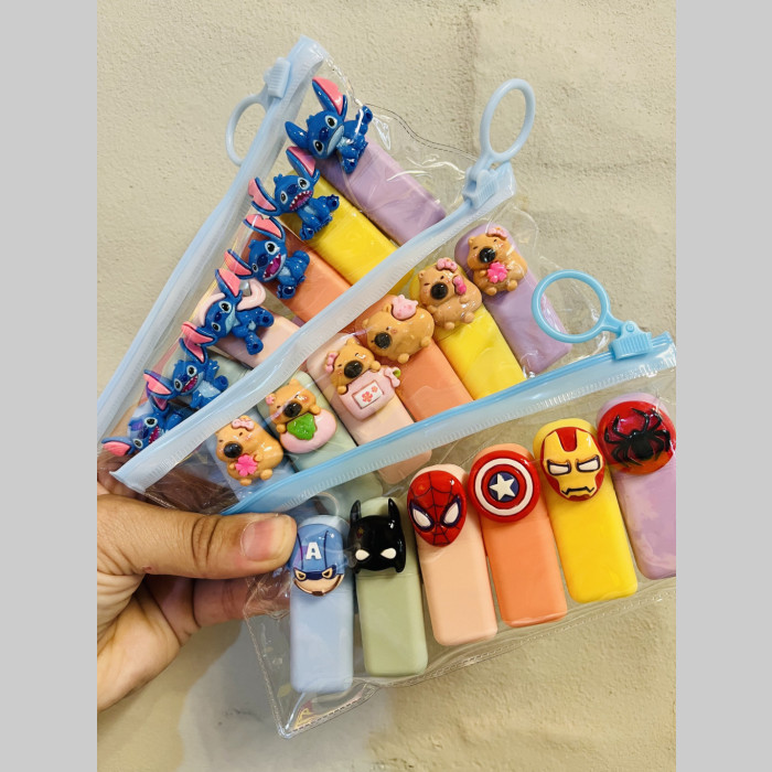 Resaltadores x 6 con apliques