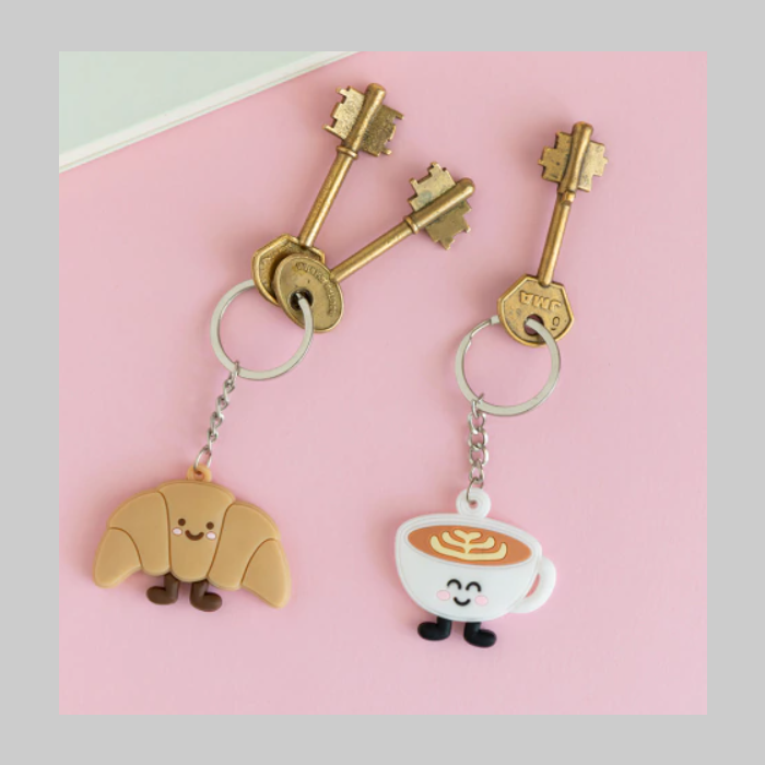 Set llaveros cafe y medialuna