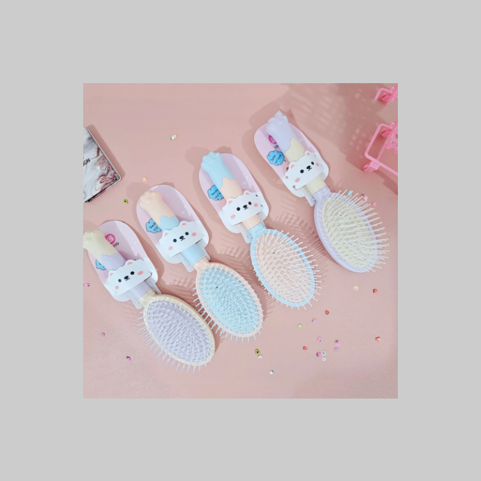 Cepillo de cabello huella pastel