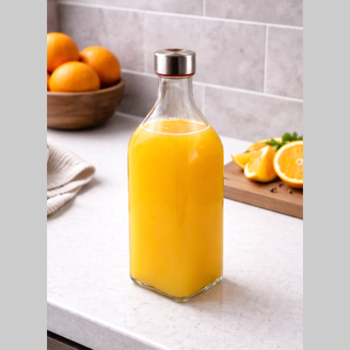 Botella de vidrio cuadrada 1L