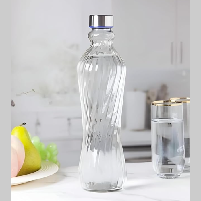 Botella de vidrio curva 1L