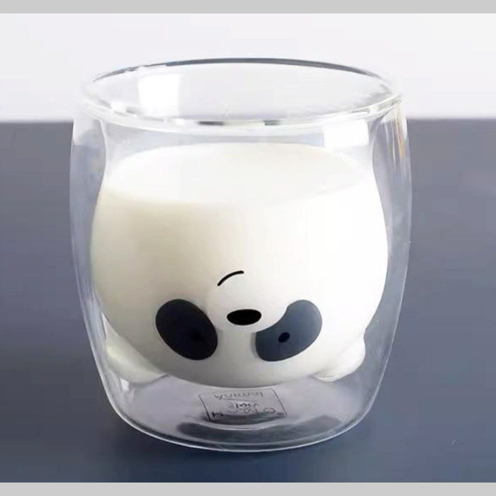 Vaso doble vidrio panda