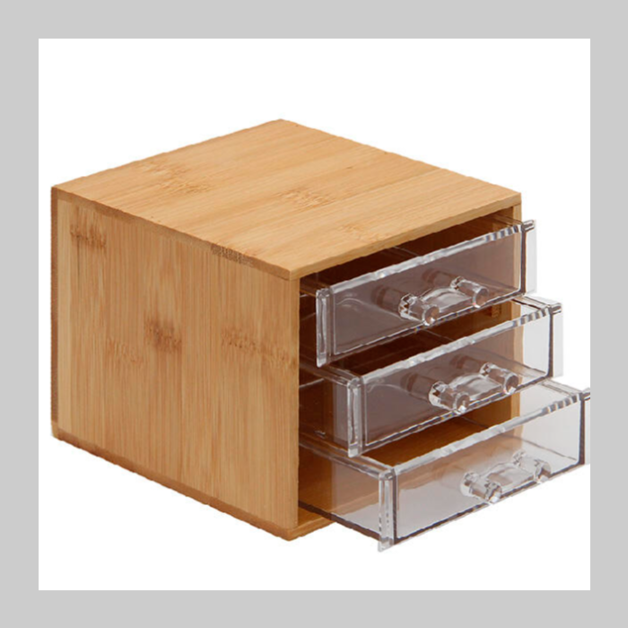 Cajonera bambu y acrilico